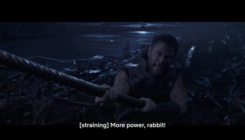 Screen shot of Thor demanding more power
