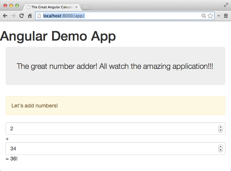 The application with Bootstrap enabled.